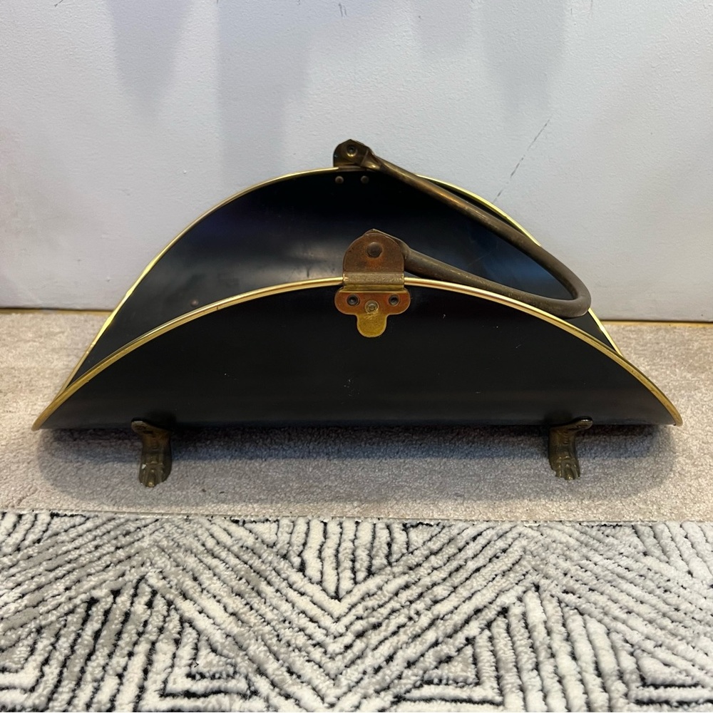 Brass and Black Lacquered Brass Log Holder - Picture 6 of 15